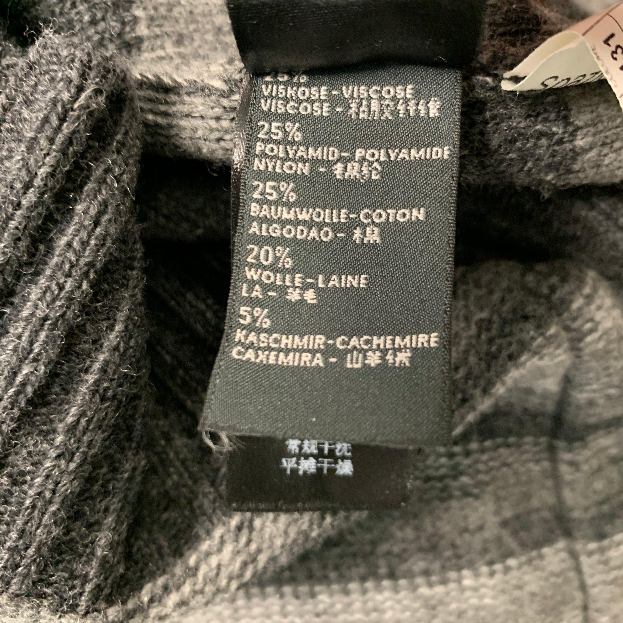 ERMENEGILDO ZEGNA Size M Grey Stripe Cotton Blend Pullover For Sale 3