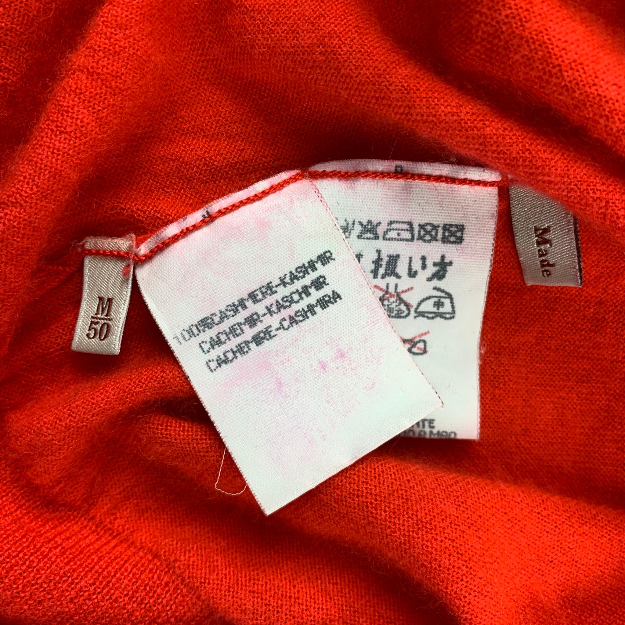 Men's ERMENEGILDO ZEGNA Size M Red Cashmere V-Neck Pullover Sweater