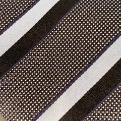 ERMENEGILDO ZEGNA Size One Size Black Blue Diagonal Stripe Silk Tie