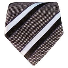 ERMENEGILDO ZEGNA Größe Einheitsgröße Schwarz Blau Diagonalstreifen Seidenkrawatte