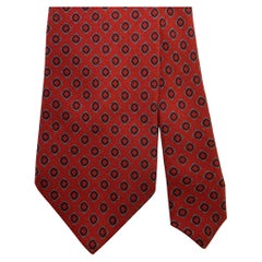 ERMENEGILDO ZEGNA Size One Size Red Blue Abstract Silk Cashmere Blend Tie