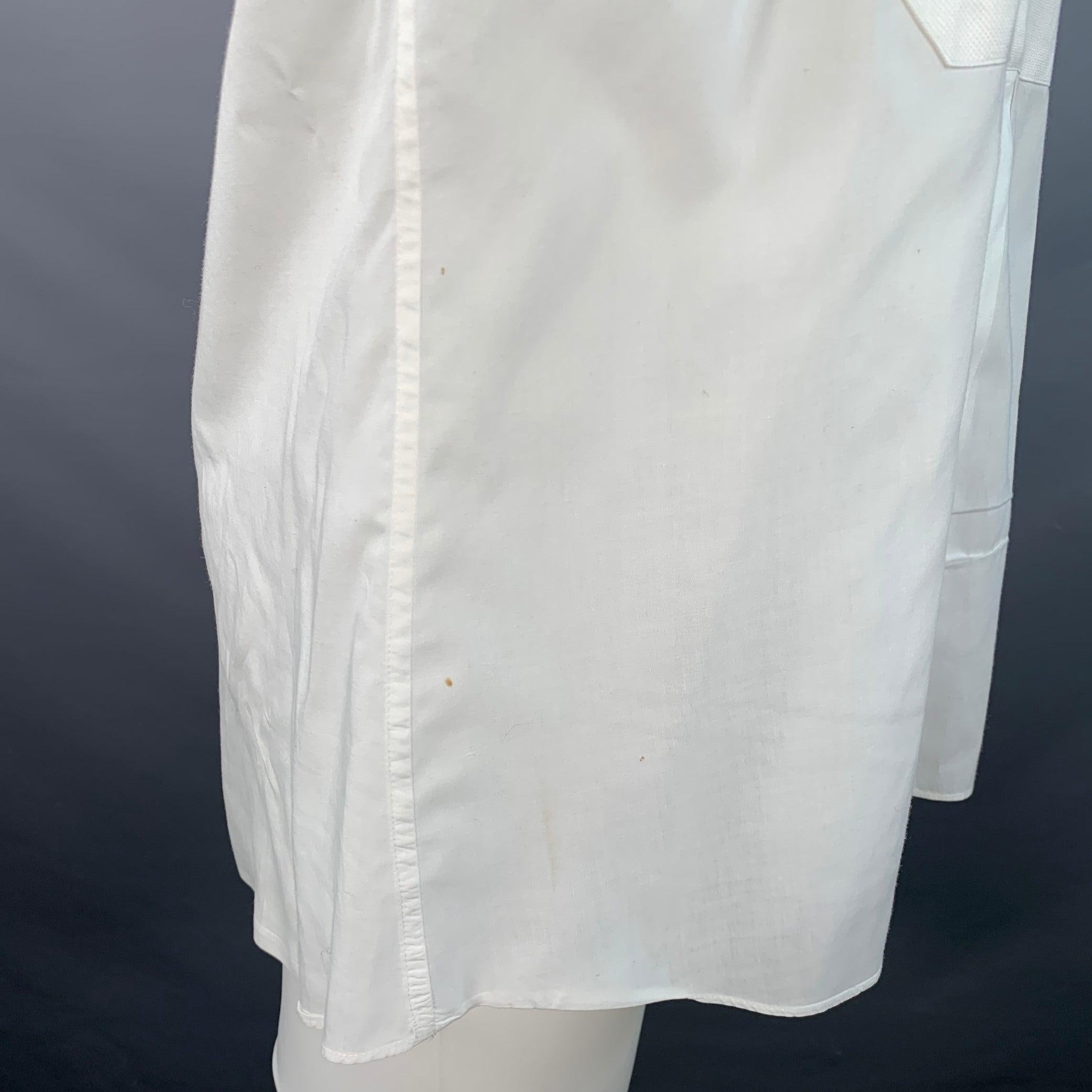Ermenegildo Zegna Taglia S Panna con polsino alla francese, camicia da smoking a manica lunga In condizioni buone in vendita a San Francisco, CA