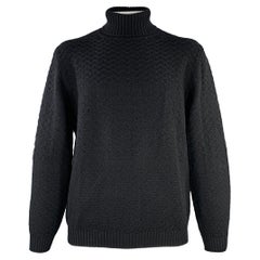 Ermenegildo Zegna Taglia XL Maglione dolcevita in lana nera