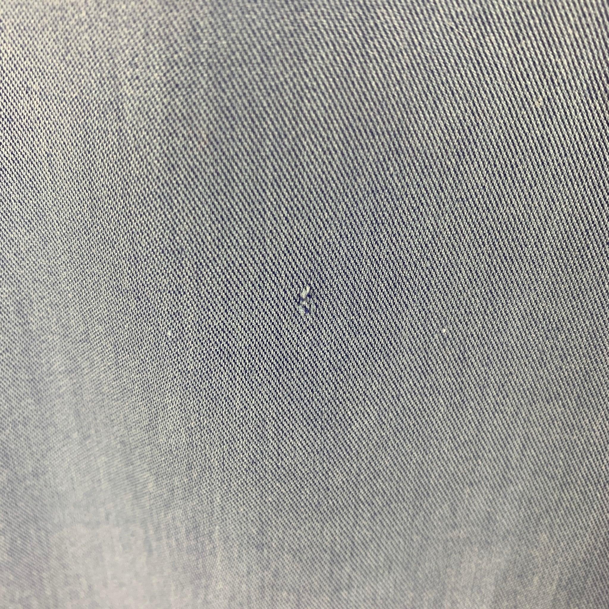 Men's ERMENEGILDO ZEGNA Size XL Blue Solid Cotton Button Down Long Sleeve Shirt For Sale