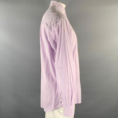 ERMENEGILDO ZEGNA Size XL Purple Lilac Heather Cotton Long Sleeve Shirt