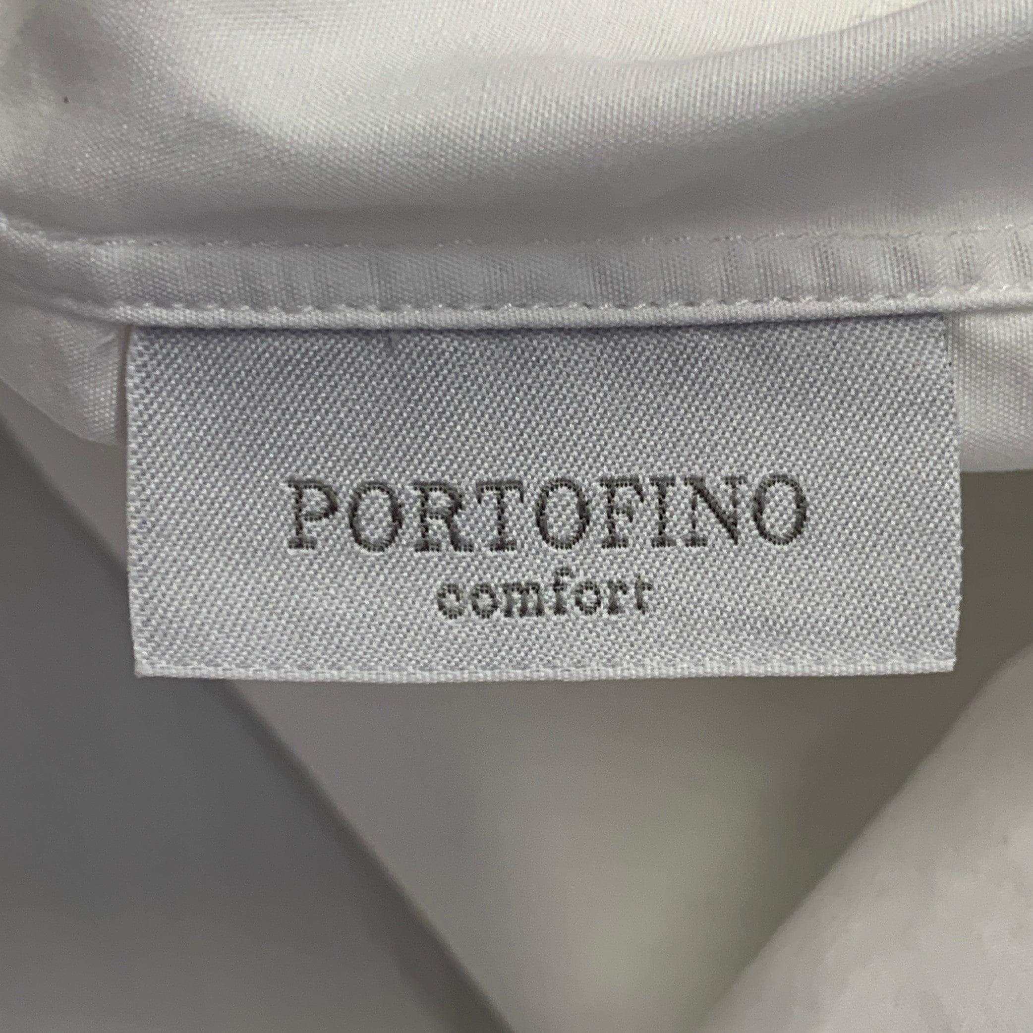 Ermenegildo Zegna Taglia XL Camicia in cotone testurizzato bianco con polsino francese a maniche lunghe Tuxedo in vendita 1