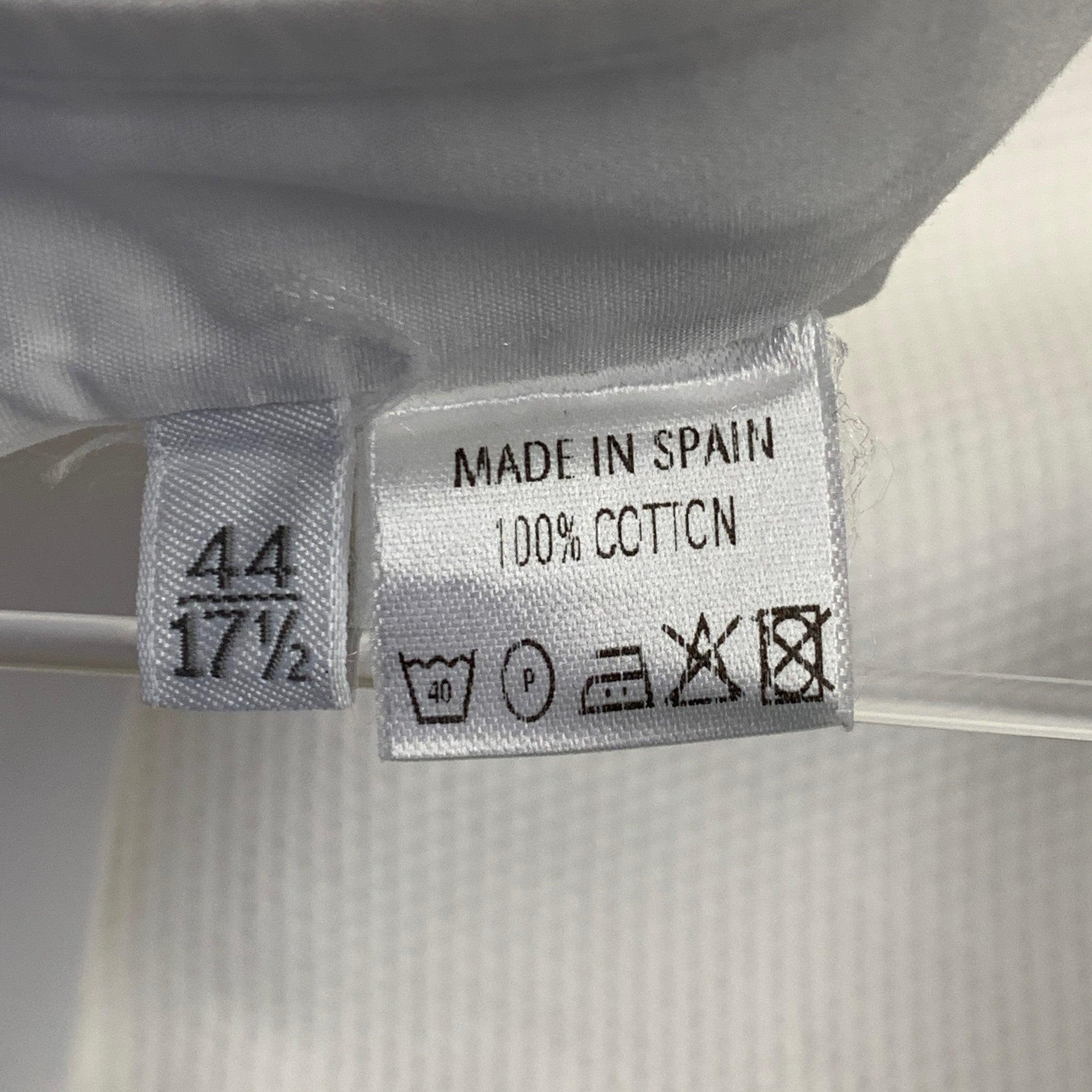 Ermenegildo Zegna Taglia XL Camicia in cotone testurizzato bianco con polsino francese a maniche lunghe Tuxedo in vendita 2