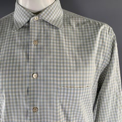Ermenegildo Zegna Taglia XXL Camicia a maniche lunghe in cotone Greene & Greene & Greene
