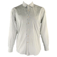 Ermenegildo Zegna Taglia XXL Camicia a maniche lunghe in cotone Greene & Greene & Greene