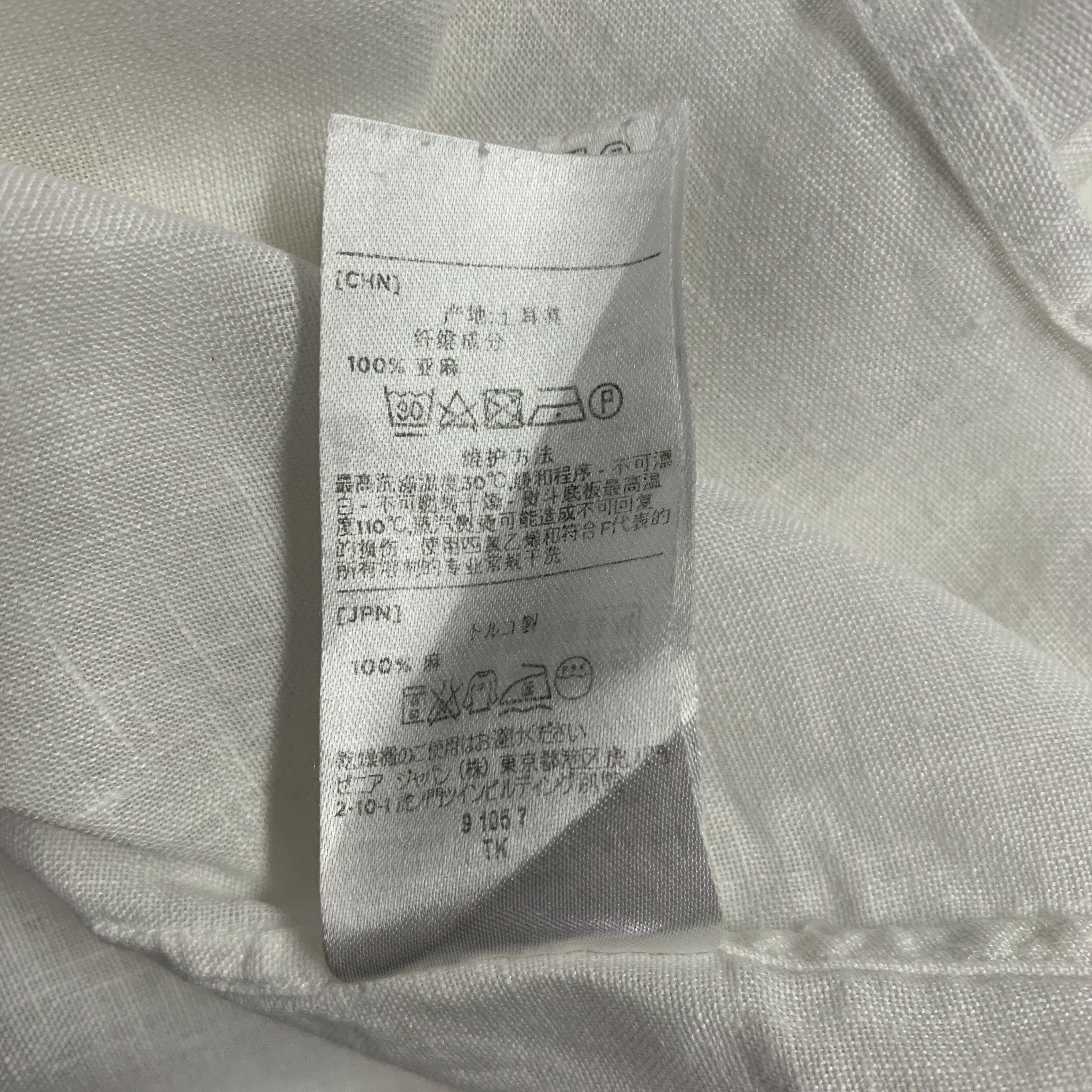Ermenegildo Zegna Taglia XXL Camicia in lino bianco a maniche lunghe in vendita 2