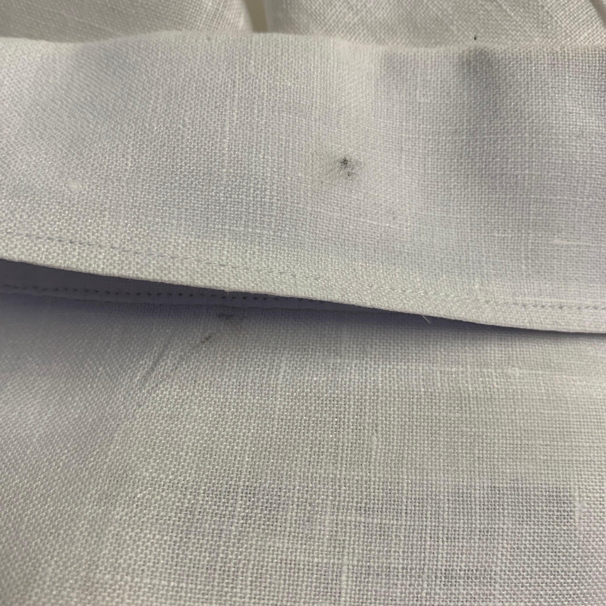 Ermenegildo Zegna Taglia XXL Camicia in lino bianco a maniche lunghe in vendita 3