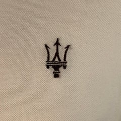 ERMENEGILDO ZEGNA Size XXXL White Brown Logo Cotton Pique Crew Neck T-shirt