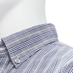 ERMENEGILDO ZEGNA SPORT Kleid aus Baumwolle und Seide in Grau, Blau und Weiß mit schlanker Passform M