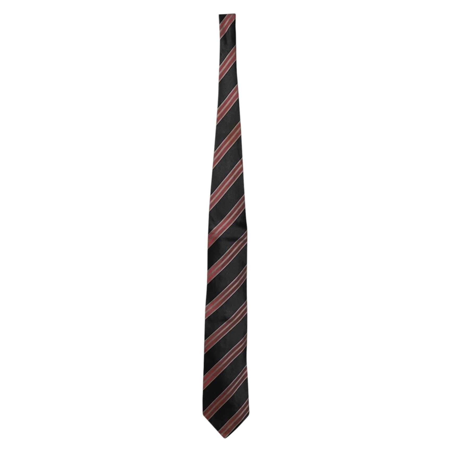 Corbata a rayas de Ermenegildo Zegna, de seda gris y rosa