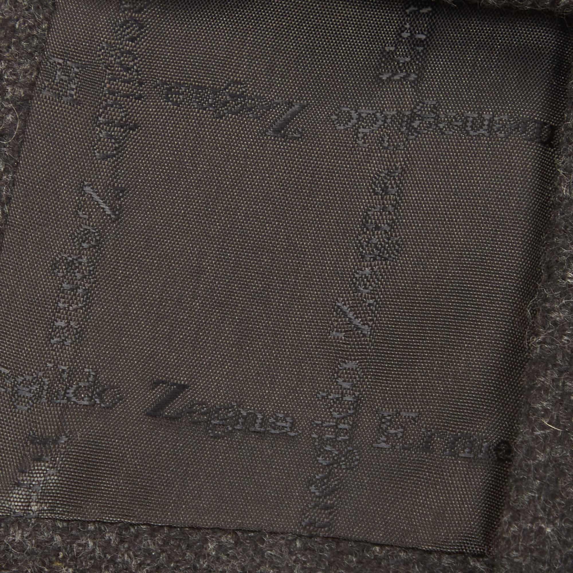 Black Ermenegildo Zegna Vintage Grey Cashmere Tie For Sale