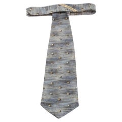 Ermenegildo Zegna Vintage Grey Cube Print Silk Tie