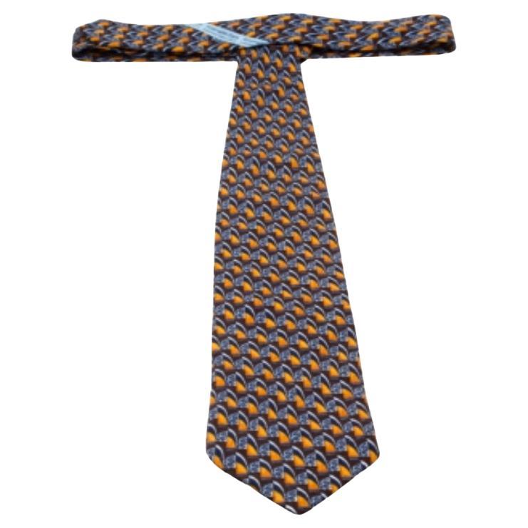 Traditionelle Krawatte aus mehrfarbigem Seidenjacquard von Ermenegildo Zegna, Vintage im Angebot