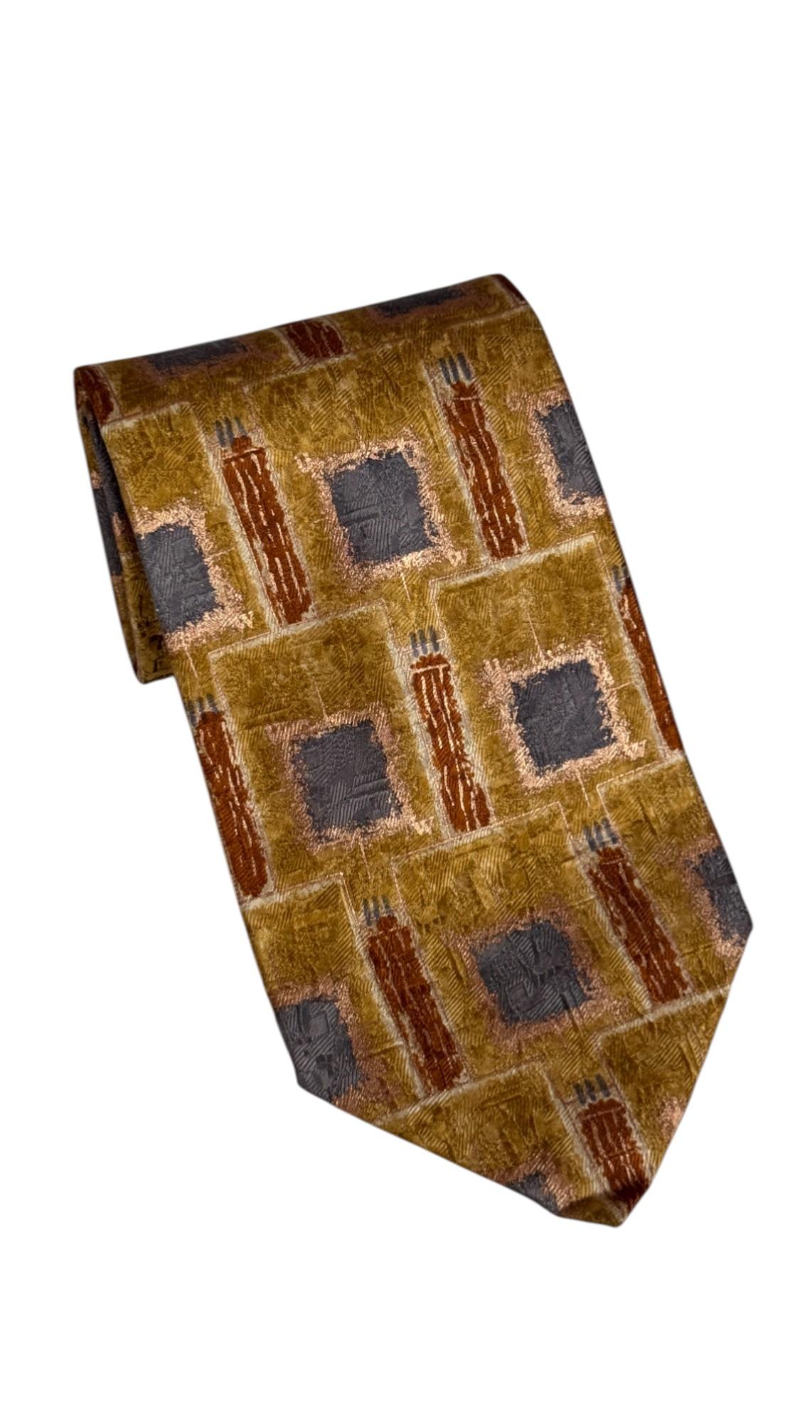 Ermenegildo Zegna Vintage-Krawatte - strukturiertes geometrisches Muster im Angebot 1