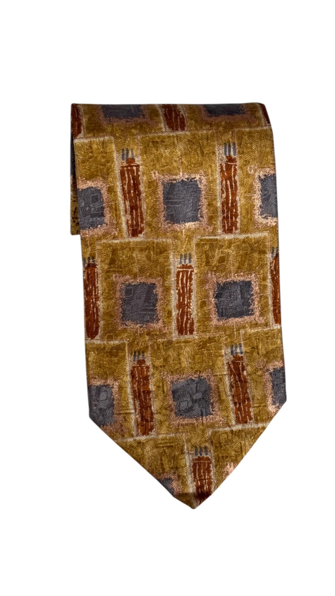 Ermenegildo Zegna Vintage-Krawatte - strukturiertes geometrisches Muster im Angebot 2