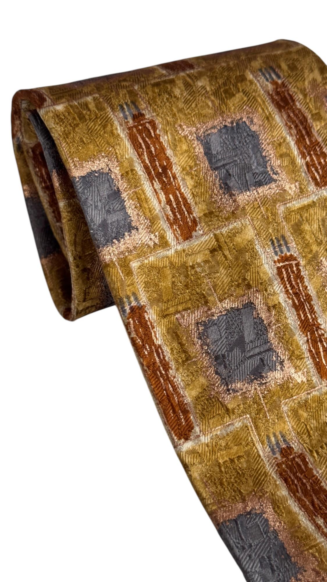 Ermenegildo Zegna Vintage-Krawatte - strukturiertes geometrisches Muster im Angebot 3