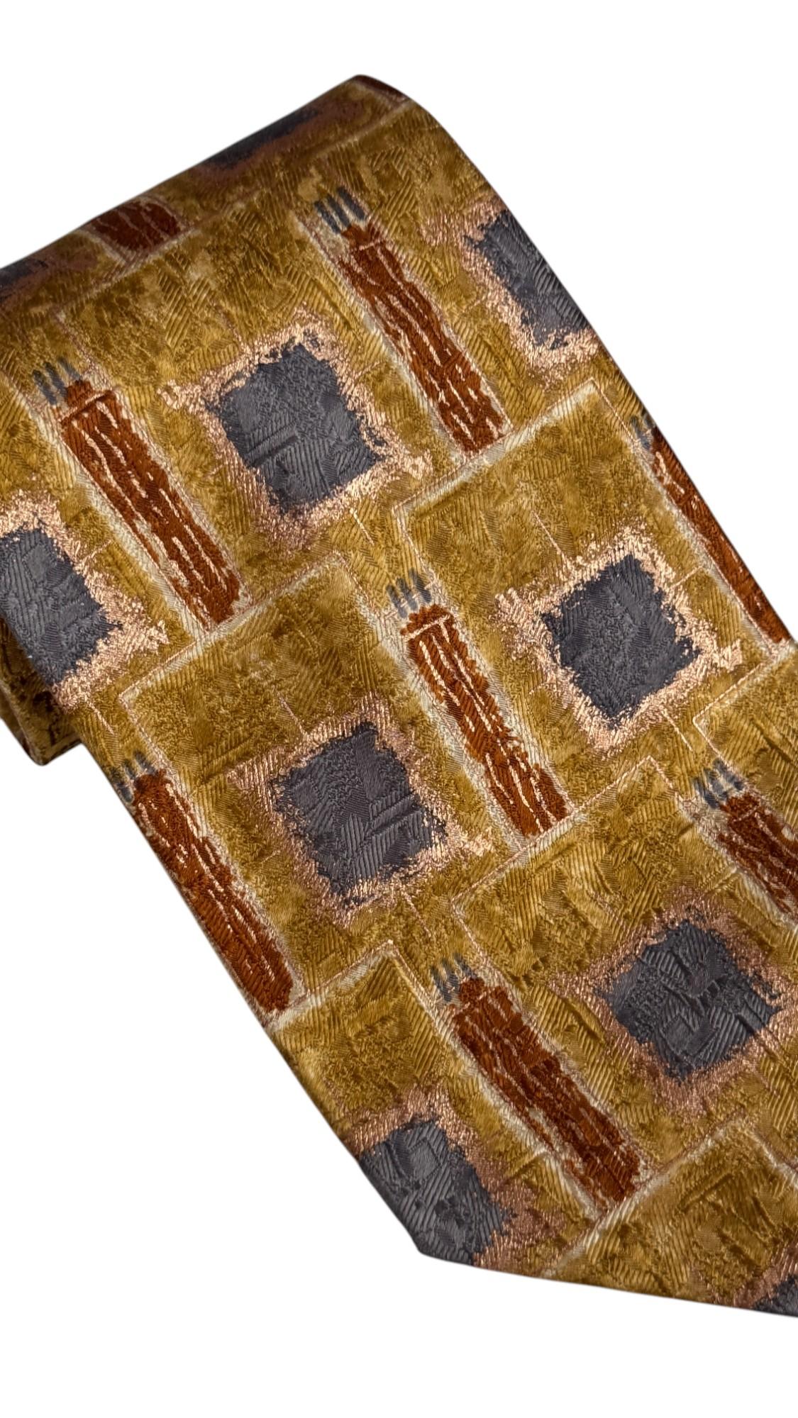 Ermenegildo Zegna Vintage-Krawatte - strukturiertes geometrisches Muster im Angebot 4