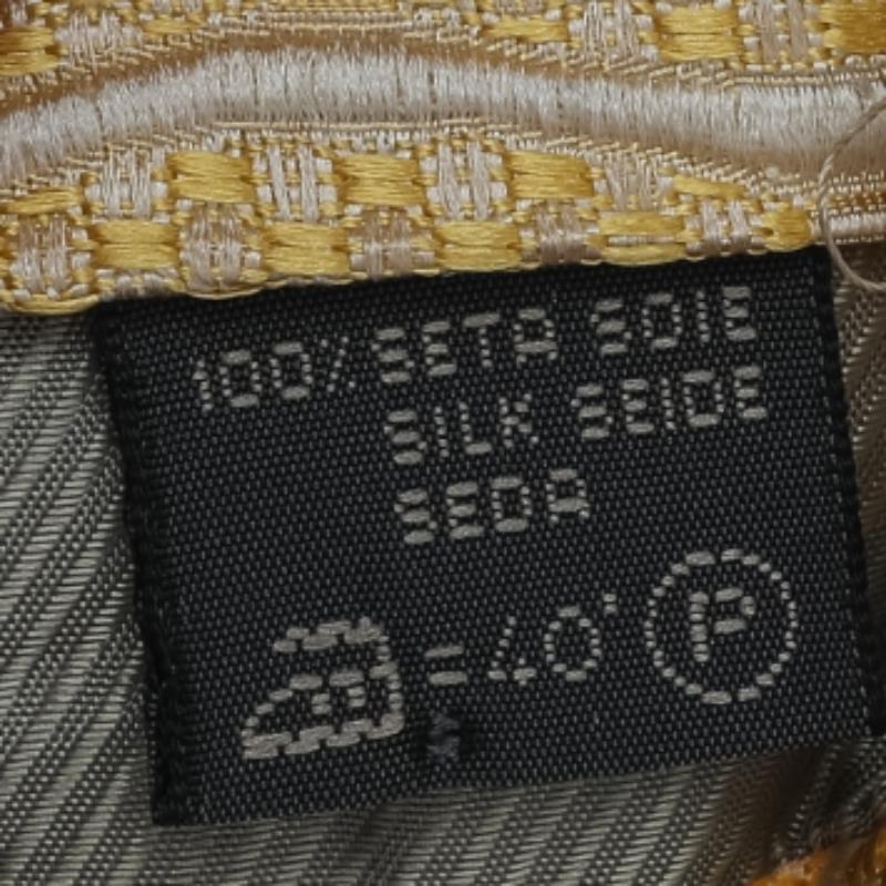 Giallo Cravatta Ermenegildo Zegna in seta jacquard giallo vintage in vendita