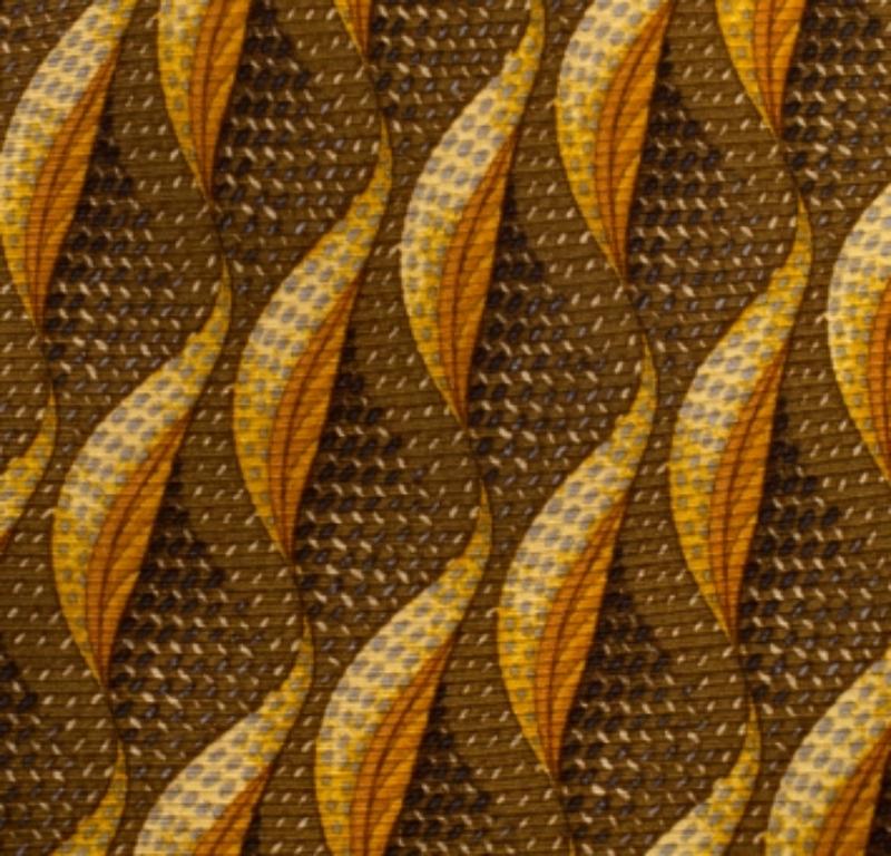 Ermenegildo Zegna Vintage Krawatte aus Seide mit gelbem Blattdruck Herren im Angebot