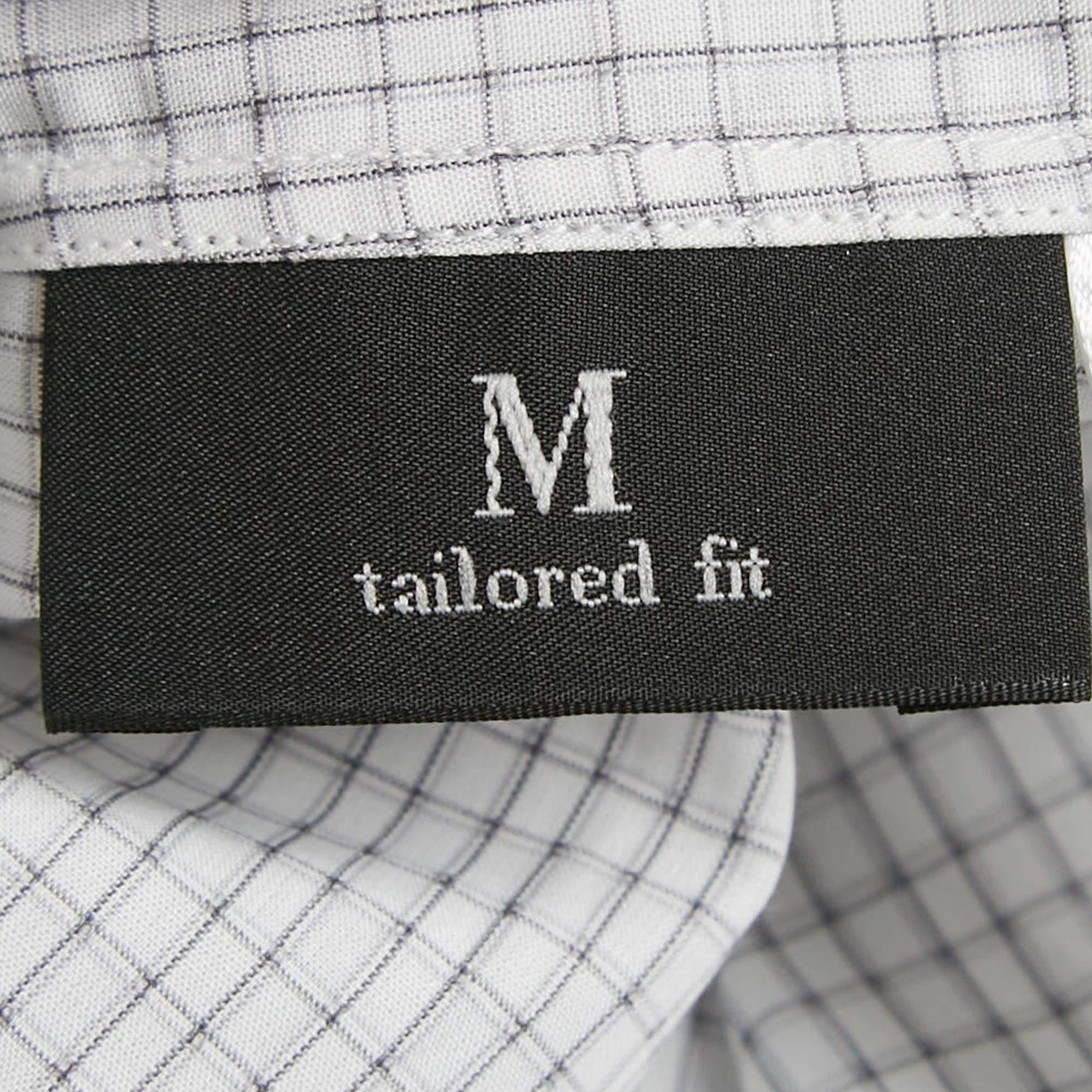 Ermenegildo Zegna White Checked Cotton Shirt L For Sale 2