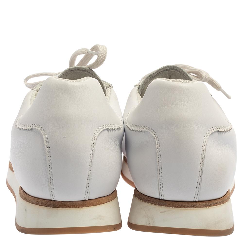 Men's Ermenegildo Zegna White Leather Marcello Signature Sneakers Size 46