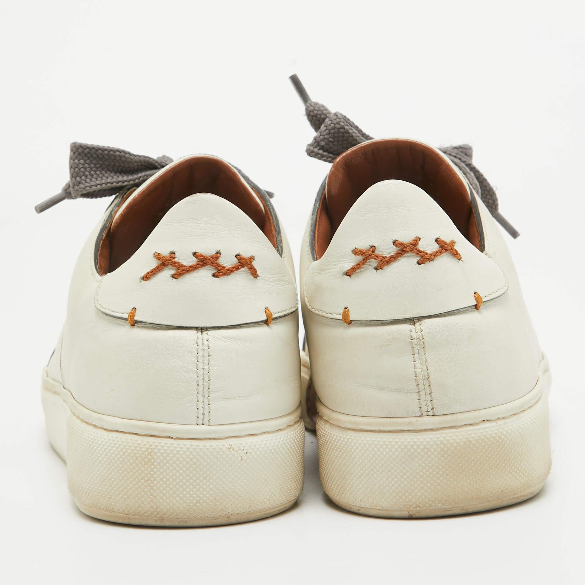 Ermenegildo Zegna Weiße Tiziano-Sneakers aus Leder mit Schnürung aus Leder Größe 41 1