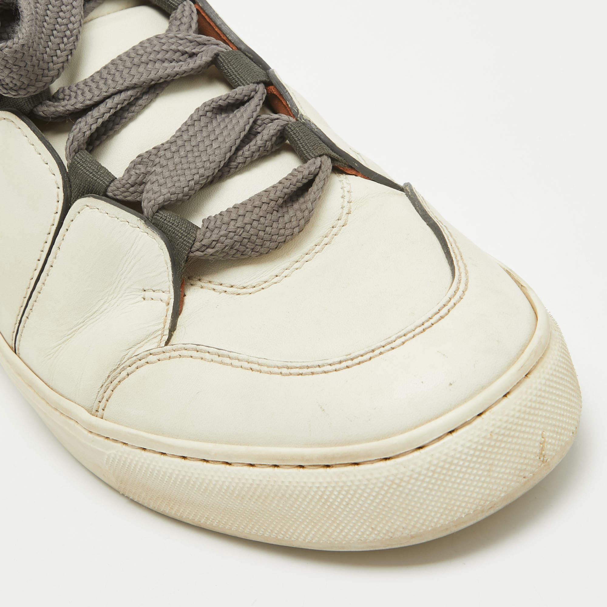 Ermenegildo Zegna Weiße Tiziano-Sneakers aus Leder mit Schnürung aus Leder Größe 41 3