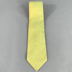 Cravatta in seta Ermenegildo Zegna White Lime Dot Dot