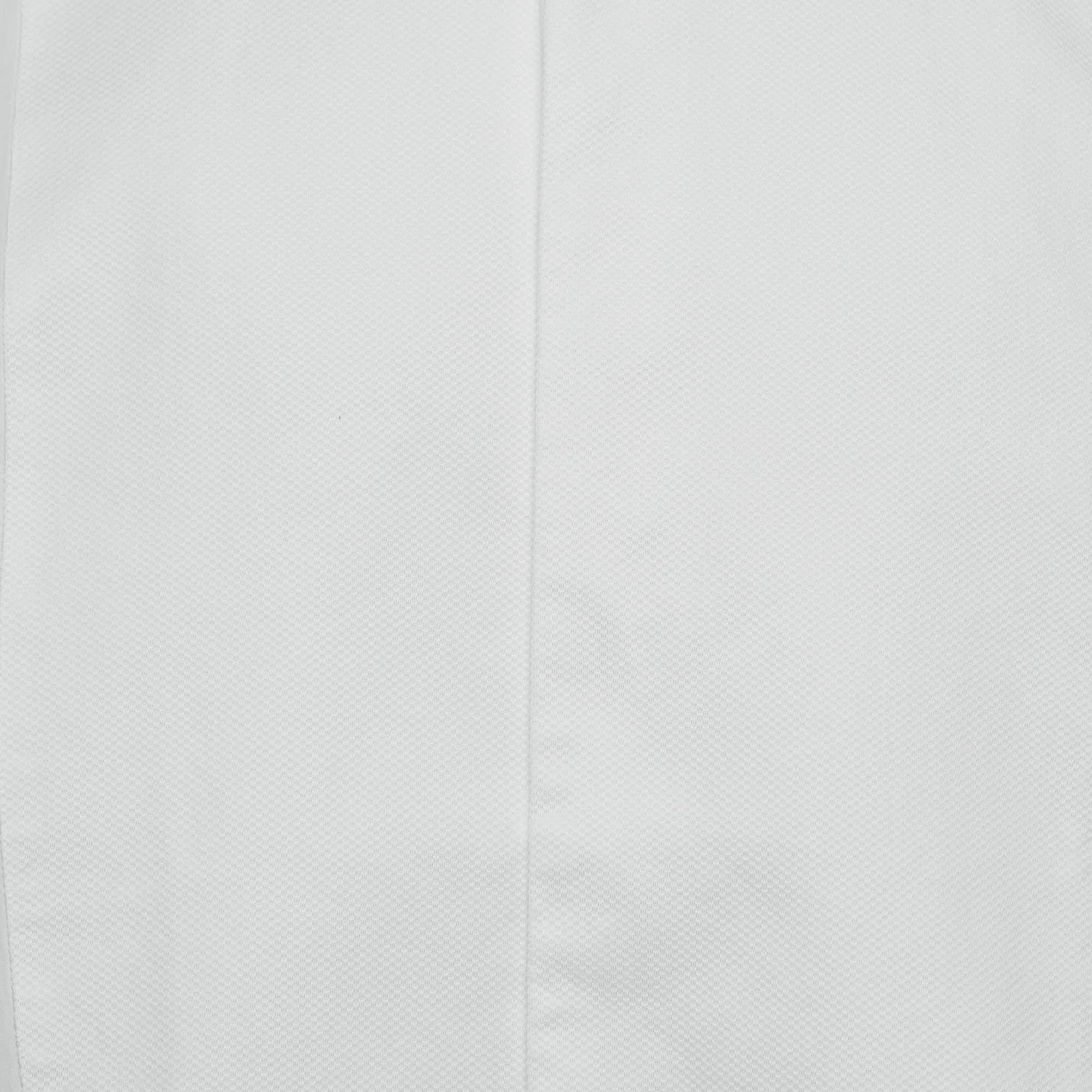 Ermenegildo Zegna White Pique Bib Cotton Tuxedo Shirt 4XL In Excellent Condition For Sale In Dubai, Al Qouz 2
