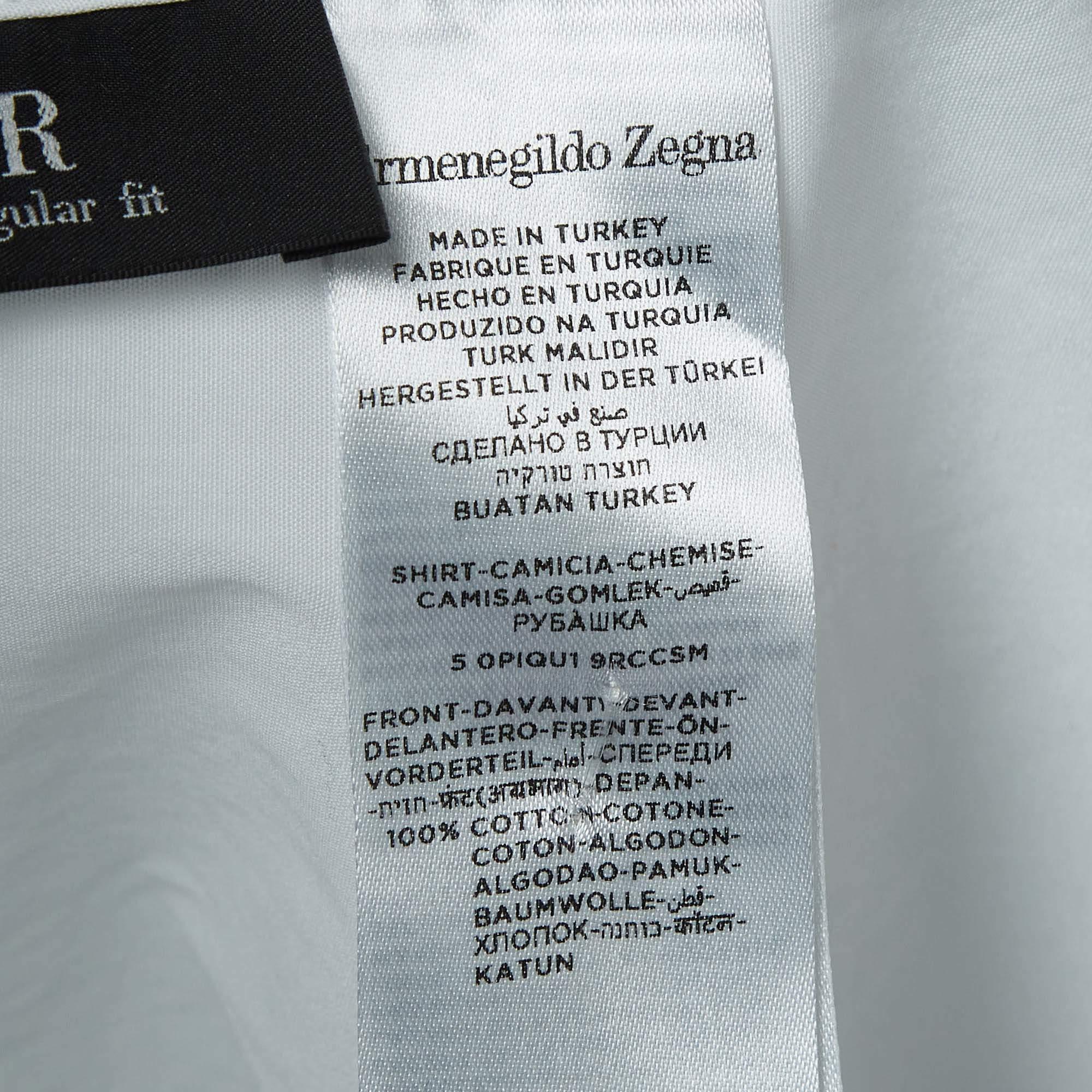 Ermenegildo Zegna White Pique Bib Cotton Tuxedo Shirt 4XL For Sale 1