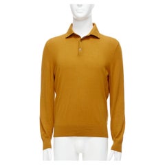 ERMENEGILDO ZEGNA Polopullover aus Wolle, Kaschmir und mustardgelbem Strick IT50 L