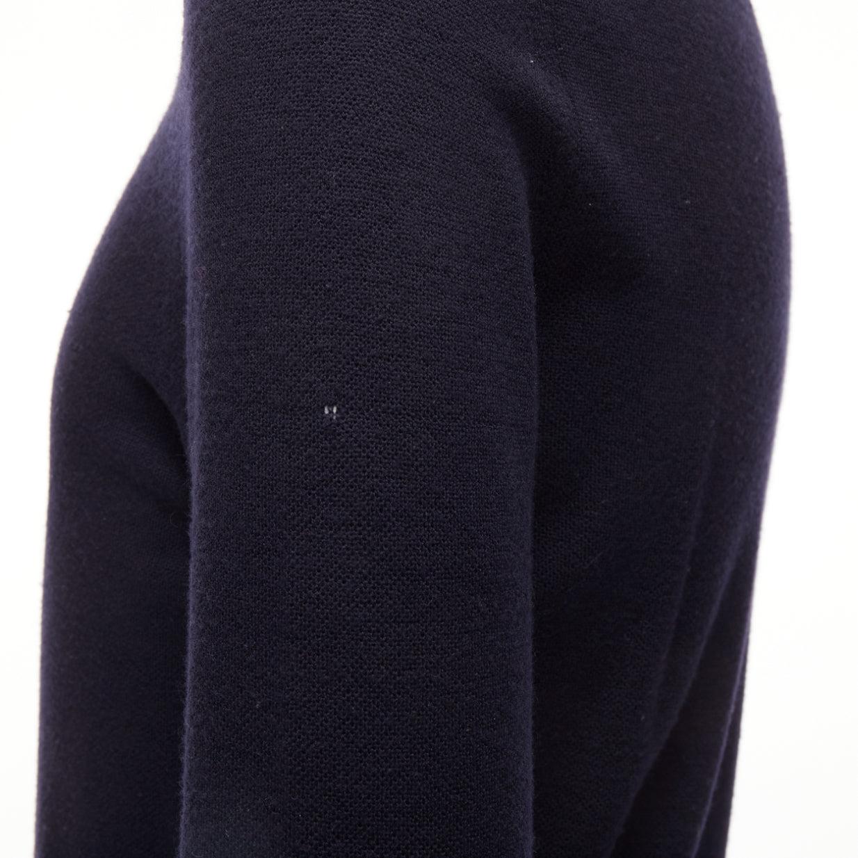 ERMENEGILDO ZEGNA wool cashmere navy grey button detail half zip sweater IT50 L 3