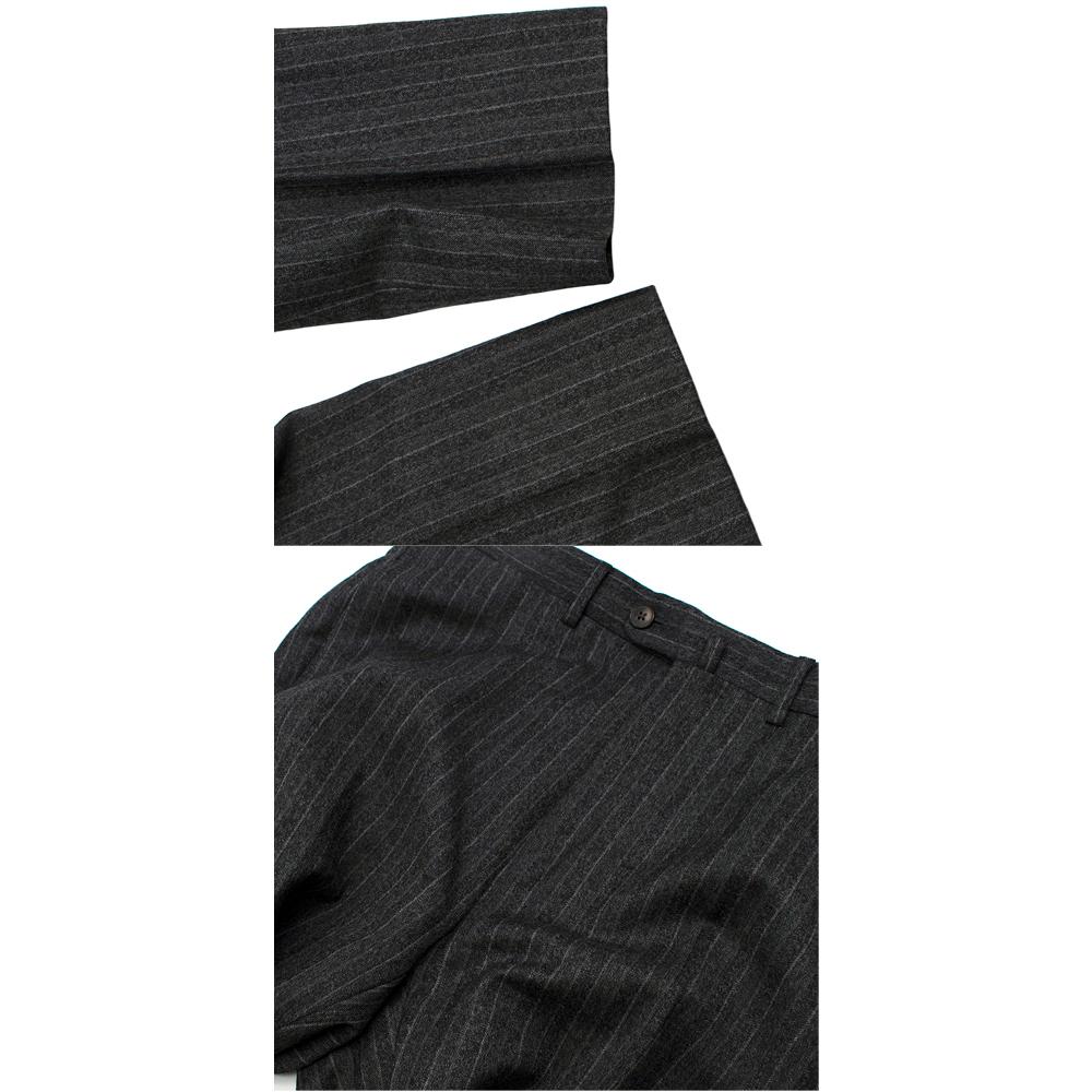 Ermenegildo Zegna Wool Grey Striped Single Breasted Suit - Size Estimated L For Sale 5