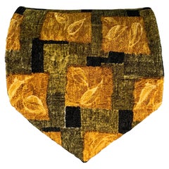 Cravatta in seta Ermenegildo Zegna Giallo Verde Quadri Foglie