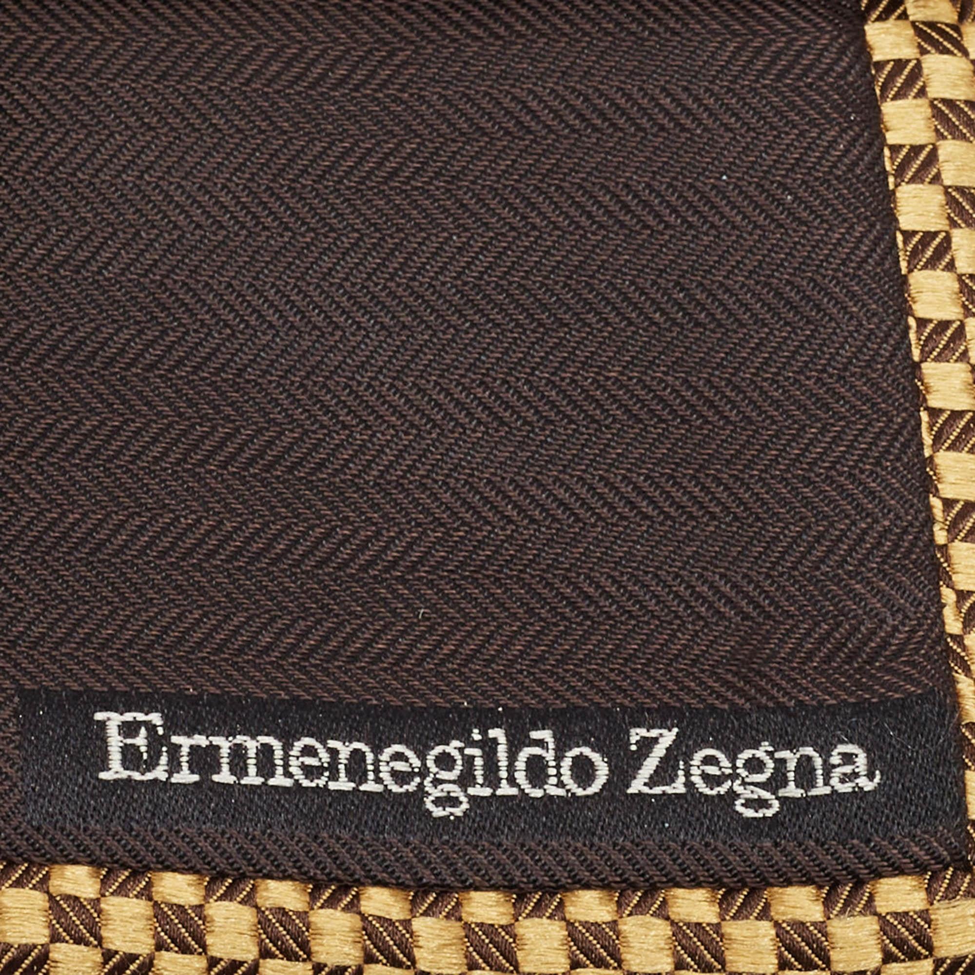 Giallo Cravatta Ermenegildo Zegna in seta jacquard gialla in vendita