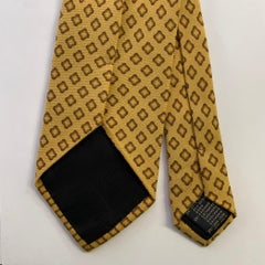 ERMENEGILDO ZEGNA Corbata de Seda Abstracta Amarillo Mostaza