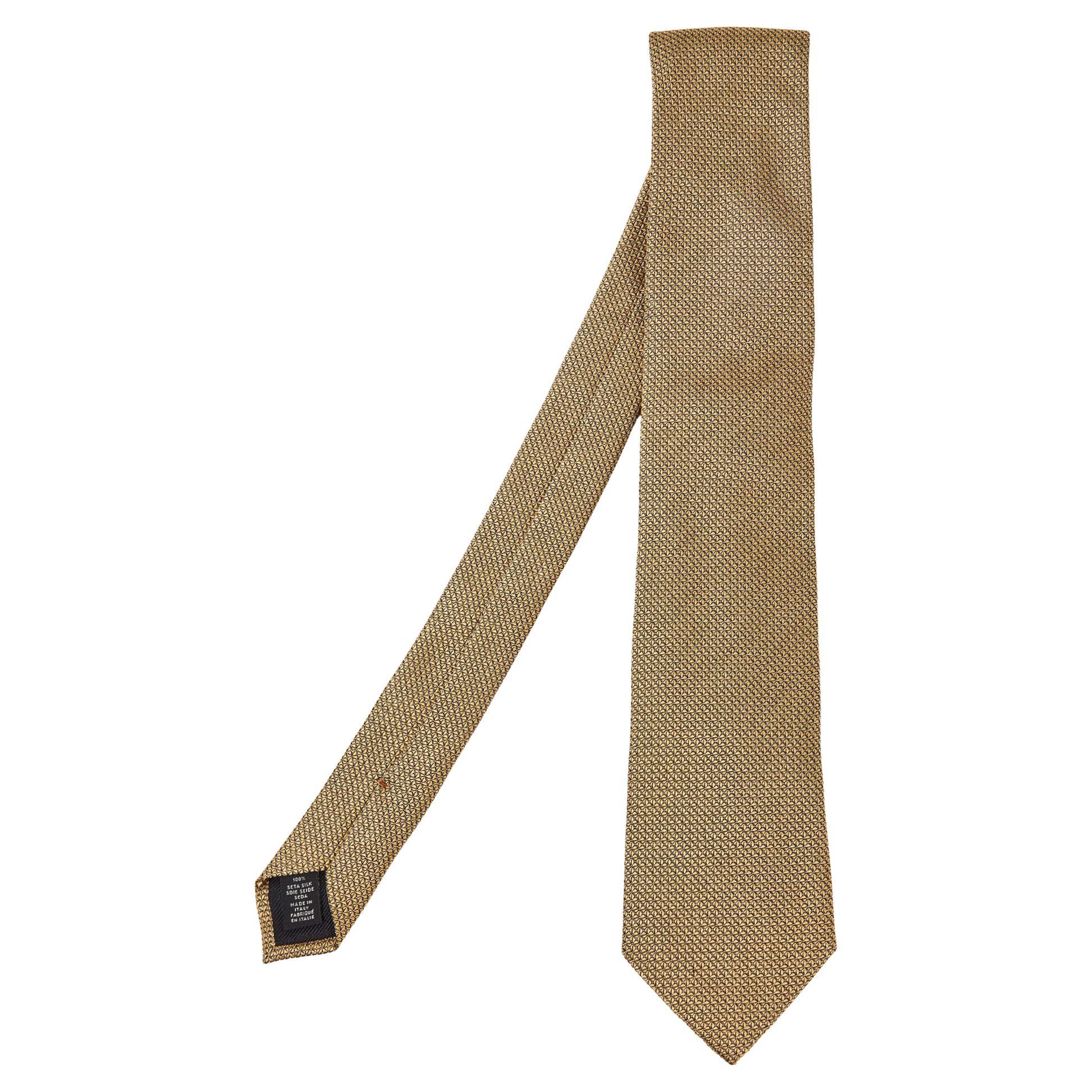 Ermenegildo Zegna yellow Silk Jacquard Tie