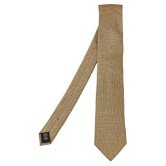 Ermenegildo Zegna - Cravate en jacquard de soie jaune