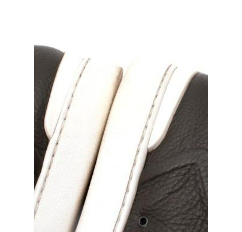 Women's or Men's Ermenegildo ZegnaKhaki Khaki Suede & Leather Triple Stitch Sneakers For Sale