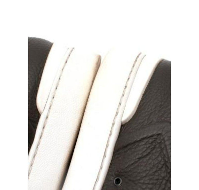 Ermenegildo ZegnaKhaki Khaki Suede & Leather Triple Stitch Sneakers For Sale 3