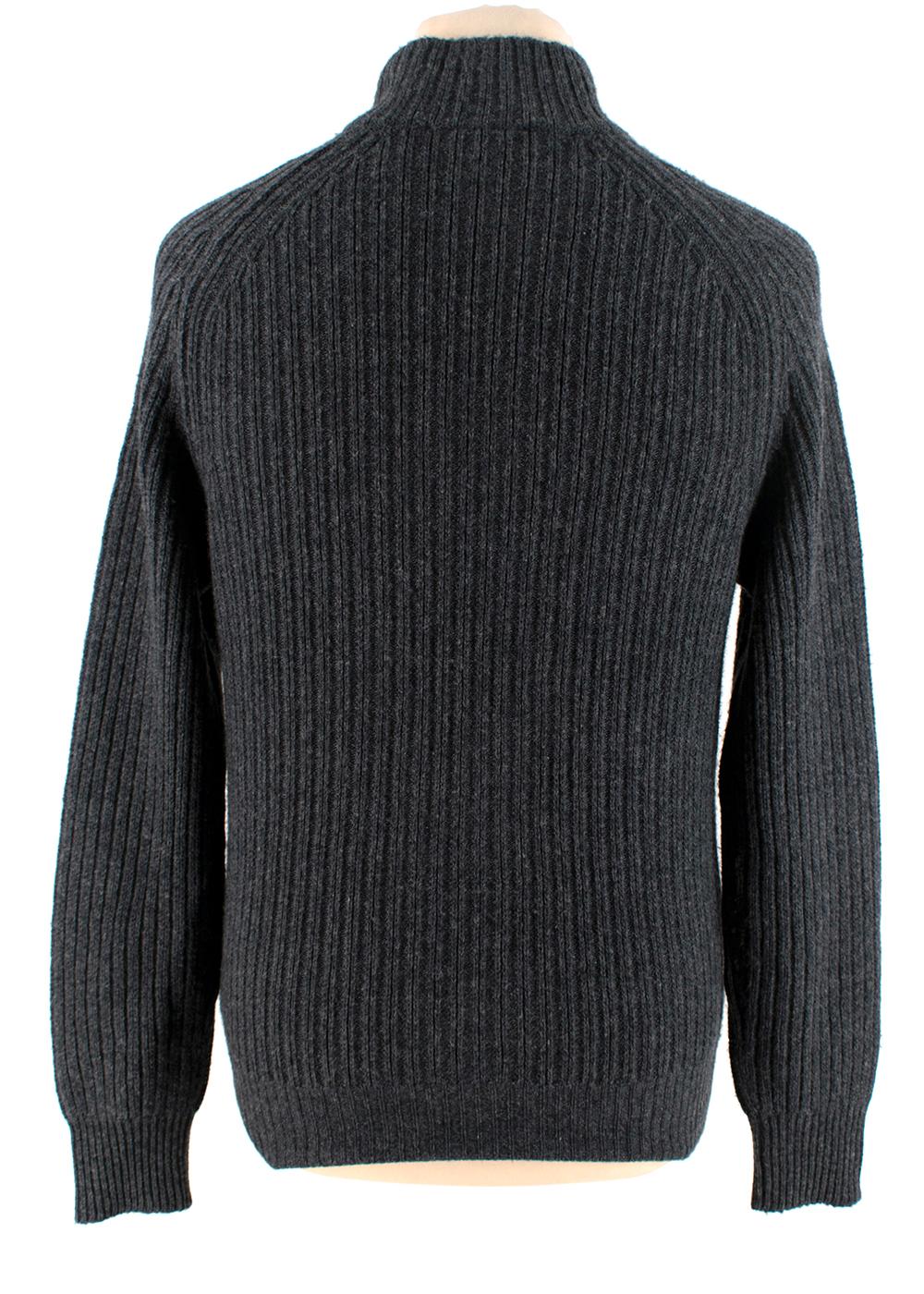Black Ermenegildo Zenga Cashmere Blend Grey Sweater - Us size 38 For Sale