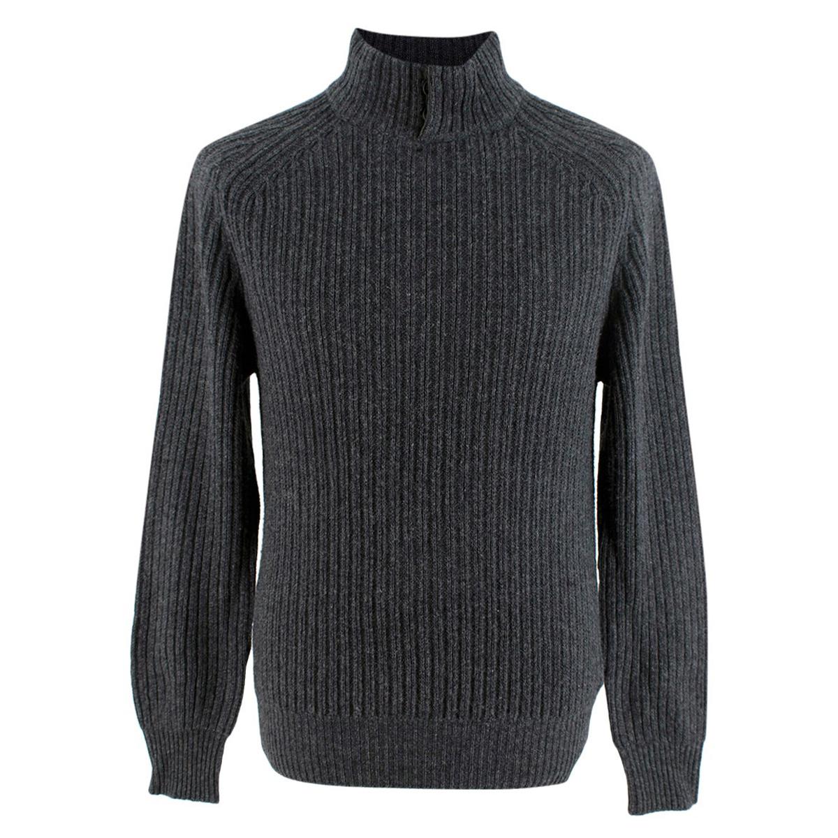 Ermenegildo Zenga Cashmere Blend Grey Sweater - Us size 38 For Sale