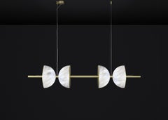 Pendente Ermes in ottone spazzolato e alabastro 2 di Alabastro Italiano