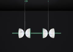 Ermes Freedom Grüne Metall und Alabaster Pendelleuchte 2 von Alabastro Italiano