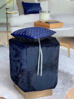 Pentagon-Pouf-Tinte aus Rindsleder und antikem Messing von Hermès