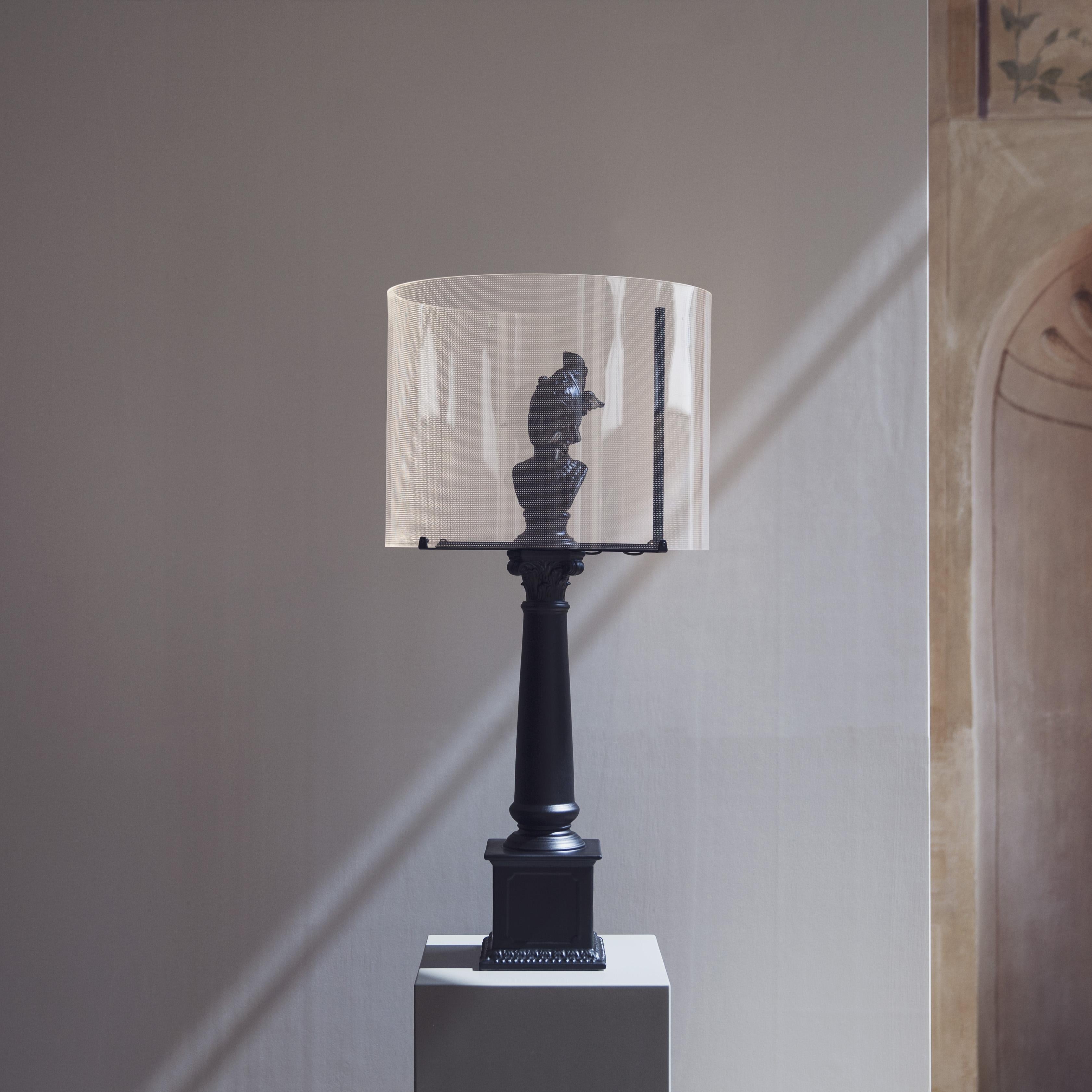 Classical Roman Ermes Touch Lamp, Matte Black For Sale